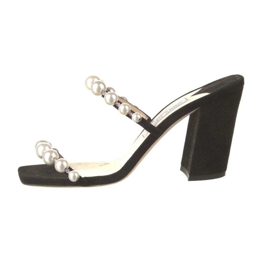 JIMMY CHOO Suede Beaded Accents Slides - Size 9 - Picture 2 of 11